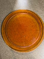 Vintage Oranje Glazen Bord, Huis en Inrichting, Woonaccessoires | Schalen en Manden, Gebruikt, Schaal, Ophalen of Verzenden, Glas