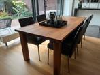 6 eettafel stoelen leer, Huis en Inrichting, Tafels | Eettafels, Ophalen, 50 tot 100 cm, Zo goed als nieuw, Vijf personen of meer