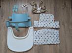 Complete Tripp Trapp baby set in lichtblauw met tafelblad, Ophalen, Gebruikt, Meegroeistoel, Stoelverkleiner