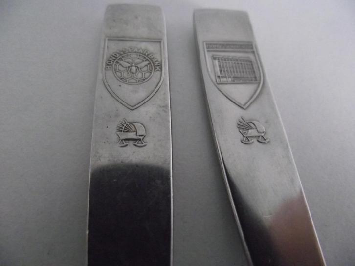 7 Sola Elite Spaarbank 5 lepel 2 vork Amsterdam Zaanstad p s, Antiek en Kunst, Antiek | Bestek, Ophalen of Verzenden