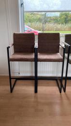 2 Barstoelen Lizzy Leen Bakker Cognac, Ophalen, Gebruikt, Met voetsteun, 60 tot 90 cm