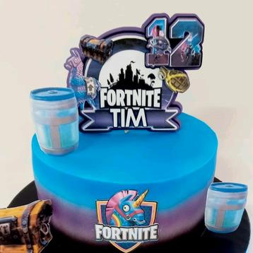 Taartsteker/Topper Fortnite 14x12cm handgemaakt   beschikbaar voor biedingen