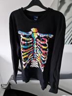 Zwarte H&M Sweater met Skelet Print - Maat L, Kleding | Heren, Truien en Vesten, Maat 52/54 (L), Zwart, Ophalen of Verzenden, Zo goed als nieuw