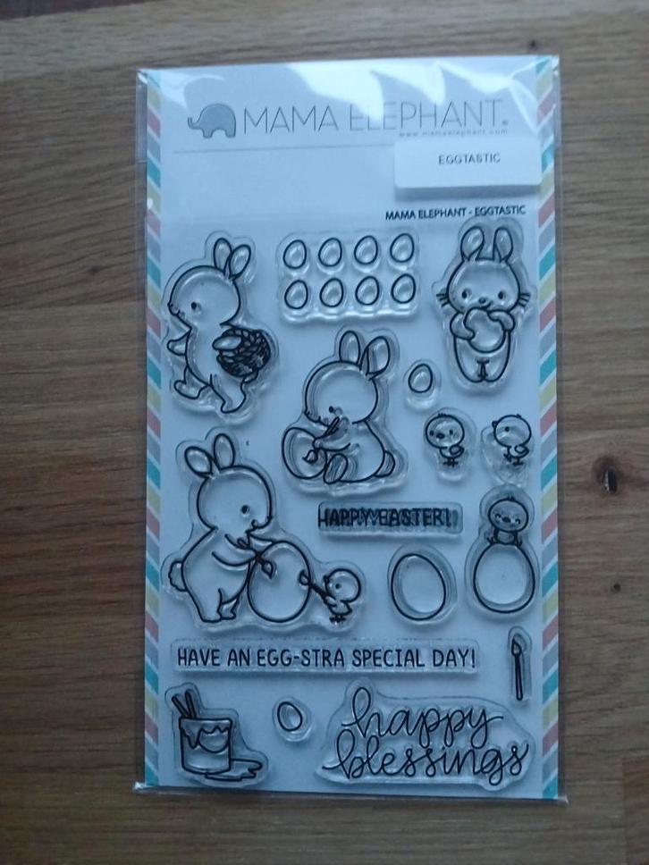 Mama elephant Eggtastic, Hobby en Vrije tijd, Stempelen, Zo goed als nieuw, Clearstamp, Ophalen of Verzenden