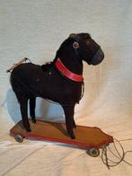 Antiek houten paard op wielen, Ophalen of Verzenden