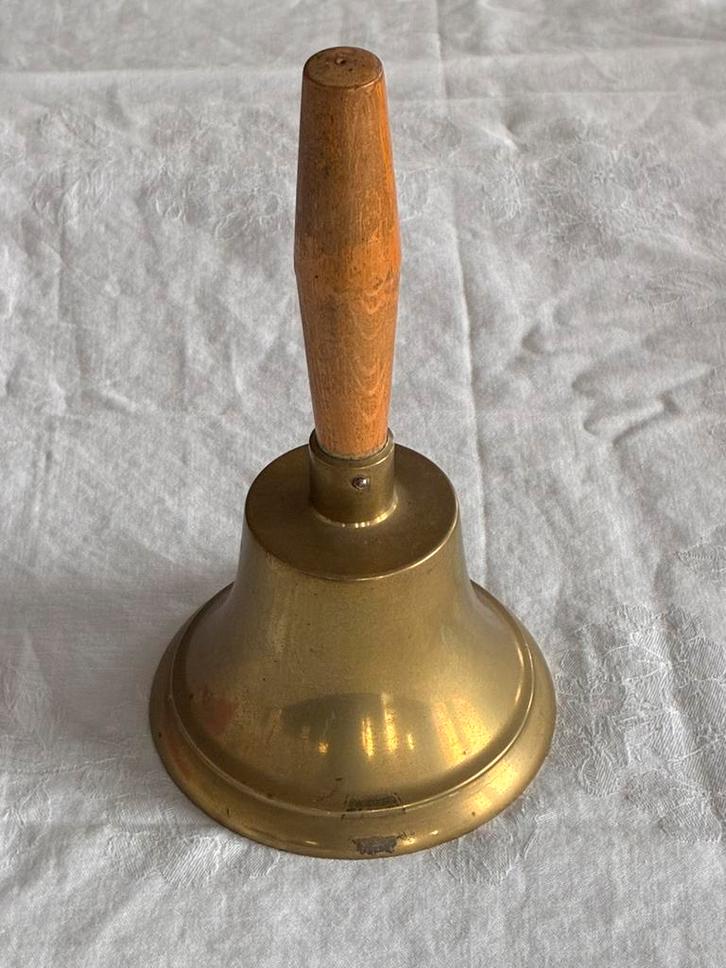 Koperen schoolbel zie foto’s, Antiek en Kunst, Antiek | Koper en Brons, Ophalen of Verzenden