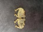 Verguld woonwagen oorbellen, Sieraden, Tassen en Uiterlijk, Ophalen of Verzenden, Nieuw, Goud, Overige materialen