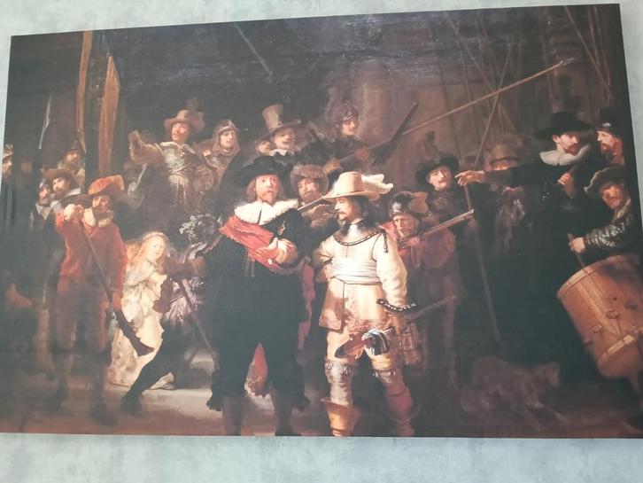 Rembrandt - De Nachtwacht Canvas Schilderij, Antiek en Kunst, Kunst | Schilderijen | Klassiek, Ophalen