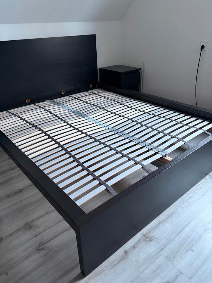 IKEA Malm bed 180x200 - donkerbruin incl. lattenbodem, Huis en Inrichting, Slaapkamer | Bedden, Gebruikt, Tweepersoons, 180 cm