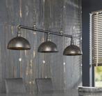 Industriële hanglamp 3 kappen, Huis en Inrichting, Lampen | Hanglampen, Ophalen, Zo goed als nieuw, Industrieel, Metaal
