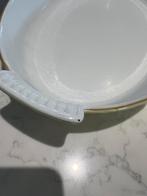 DRU gietijzeren ovenschaal geel, 34 cm als nieuw, Huis en Inrichting, Keuken | Potten en Pannen, Overige typen, Ophalen of Verzenden