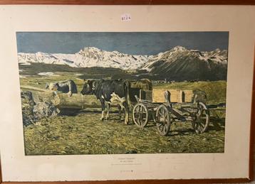 Prent van Segantini - An der Tränke beschikbaar voor biedingen