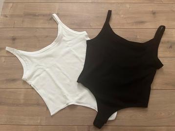 H&M bodystockings ribkatoen maat XL NIEUW zwart wit beschikbaar voor biedingen