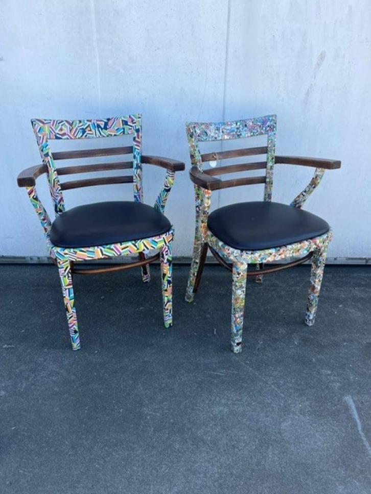 6 stuks Houten horeca Thonet café stoelen merk hutten, Huis en Inrichting, Stoelen, Gebruikt, Vijf, Zes of meer stoelen, Hout