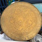 Antiek Koperen Tafelblad met Vogelmotieven, Antiek en Kunst, Ophalen of Verzenden