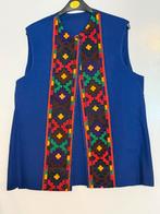 Vintage Blauw Vest met Borduursels, Maat M/L, Bohemian Stijl, Ophalen of Verzenden