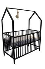 Ledikant zwart, Huis en Inrichting, Ophalen, Zwart, 190 cm of minder, Zo goed als nieuw