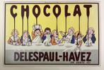 Carton Chocolat Delespaul-Havez 60 x 40 cm, Ophalen of Verzenden, Gebruikt, Reclamebord