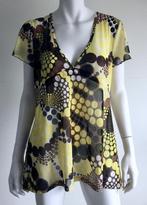 Geel bruin zwart wit shirt van MISS ETAM maat XL/42/44, Verzenden, Maat 42/44 (L), Zo goed als nieuw, Korte mouw