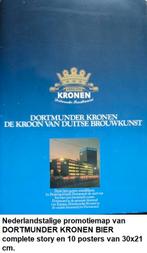 DORTMUNDER KRONEN BIER, promo map jaren 80, 10 posters, Verzamelen, Ophalen of Verzenden, Nieuw, Reclamebord, Plaat of Schild