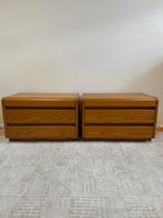 Vintage nachtkastjes Moser mid century fineer ladekast retro, Huis en Inrichting, Slaapkamer | Nachtkastjes, Minder dan 45 cm