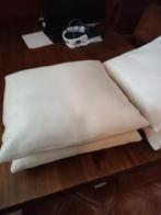 4 Leren Kussens - Wit - 55x55cm, Huis en Inrichting, Woonaccessoires | Kussens, Ophalen of Verzenden, Zo goed als nieuw, Wit, Vierkant