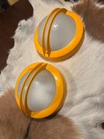 2 x MASSIVE mid century wand (plafondlamp) geel. Bull-Eye, Ophalen of Verzenden, Zo goed als nieuw