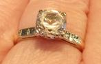 14K bicolor gouden verlovingsring / trouwring, Sieraden, Tassen en Uiterlijk, Ringen, Verzenden, Met edelsteen, Dame, Goud