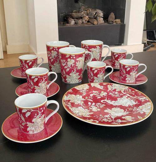 Zara Home rood-gouden porseleinen kopjes en mokken, Huis en Inrichting, Keuken | Servies, Zo goed als nieuw, Kop(pen) en/of Schotel(s)