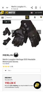 Motorhandschoenen verwarmd Merlin, Motoren, Kleding | Motorkleding, Ophalen, Nieuw met kaartje, Handschoenen