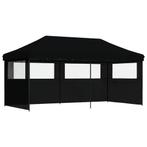 Partytent inklapbaar pop-up met 3 zijwanden zwart, Opvouwbaar, Partytent, Nieuw, 4 tot 6 meter