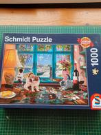 Schmidt Puzzel 1000 stukjes "Aan de Puzzeltafel", Hobby en Vrije tijd, Ophalen, 500 t/m 1500 stukjes, Gebruikt, Legpuzzel