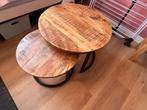 Salontafel van mangohout, Ophalen, 50 tot 100 cm, Rond, 50 tot 100 cm