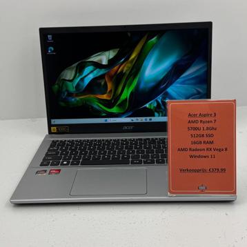 Acer Aspire 3 A315-44P-R8B9 Laptop | Ryzen 7 512GB 16GB beschikbaar voor biedingen