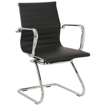 MN Kantoormeubelen Look Slede Vergaderstoel Zwart Chroom beschikbaar voor biedingen