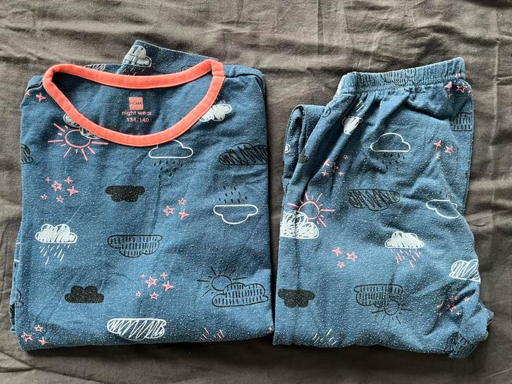 Meisjes pyjama HEMA maat 134/140 – 2-delig kleurrijk dessin, Kinderen en Baby's, Kinderkleding | Maat 134, Gebruikt, Meisje, Nacht- of Onderkleding