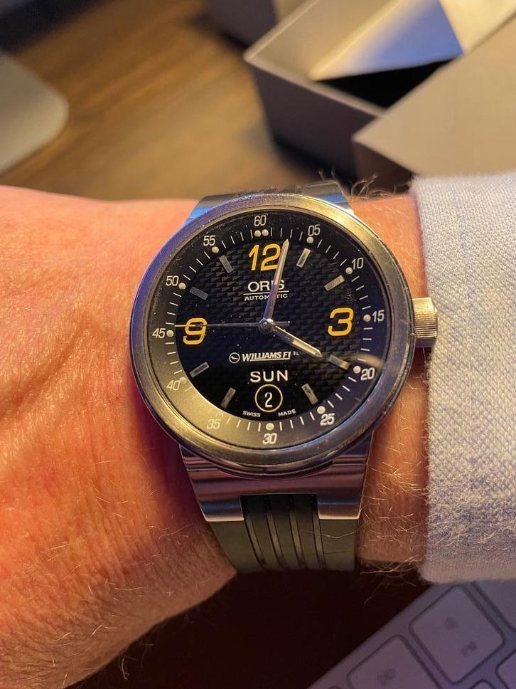 Oris Williams te koop, Sieraden, Tassen en Uiterlijk, Horloges | Heren, Zo goed als nieuw, Polshorloge, Overige merken, Staal