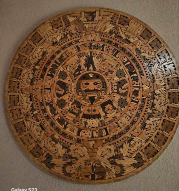 Houten Mayakalender  Handgemaakt wanddecoratie  60 cm beschikbaar voor biedingen