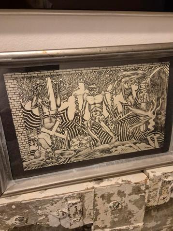 Antiek Dienblad Jan Toorop Anarchie 1894 beschikbaar voor biedingen