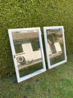 2 Hardhouten kozijnen met glas, Gevelraam of Ruit, Gebruikt, 80 tot 120 cm, 120 tot 160 cm