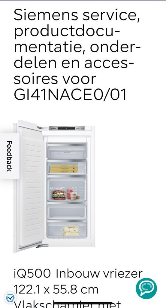 Nieuwe Siemens GI41NACE0 Inbouw vriezer - studioline, Witgoed en Apparatuur, Vriezers en Diepvrieskisten, Nieuw, Inbouw, Vrieskast