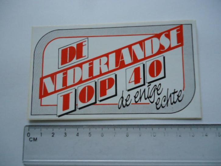 sticker oud NL TOP 40 popmuziek pop muziek cult retro -, Verzamelen, Stickers, Zo goed als nieuw, Bedrijf of Vereniging, Verzenden