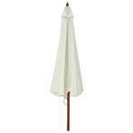 Parasol met houten paal 330 cm zandwit gratis bezorgd, Tuin en Terras, Parasols, Nieuw, Ophalen of Verzenden, Stokparasol, Waterdicht