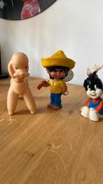 3 Vintage rubber speeltjes - piep figuurtjes, Verzamelen, Poppetjes en Figuurtjes, Ophalen of Verzenden, Gebruikt