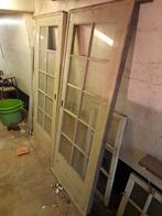 antieke ensuite schuifdeuren met ruiten, Doe-het-zelf en Verbouw, Deuren en Horren, Ophalen, Gebruikt, 80 tot 100 cm, Binnendeur