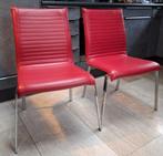 6 Nomada eetkamer stoelen rood leer zes design stoelen, Huis en Inrichting, Ophalen, Rood, Leer, Vijf, Zes of meer stoelen