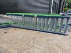 Stalen hoektrap blauw/ groen nob089, Doe-het-zelf en Verbouw, Ladders en Trappen, Ophalen, Zo goed als nieuw, 4 meter of meer