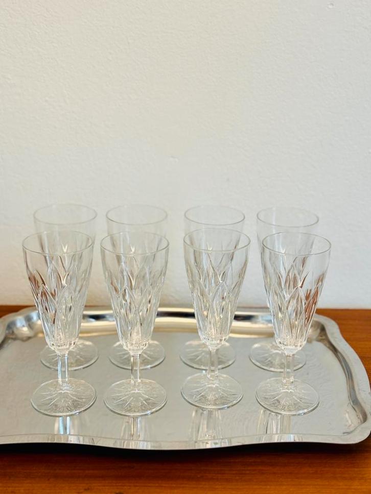Set van 8 vintage champagneflûtes, Verzamelen, Glas en Borrelglaasjes, Zo goed als nieuw, Overige typen, Ophalen of Verzenden