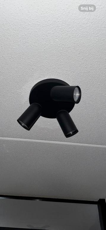 Zgan zwarte ronde 3 spot plafonlamp incl lichtbron. beschikbaar voor biedingen
