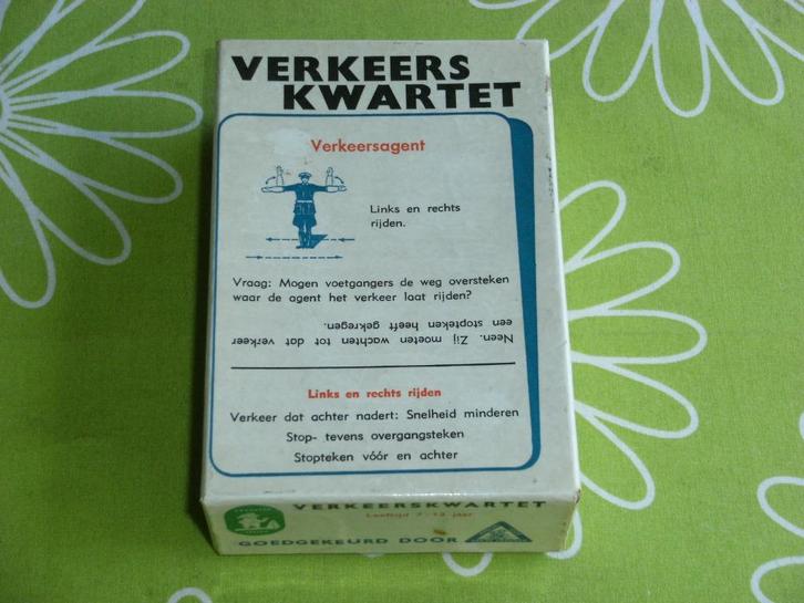 Vintage verkeerskwartet, Verzamelen, Speelkaarten, Jokers en Kwartetten, Gebruikt, Kwartet(ten), Ophalen of Verzenden